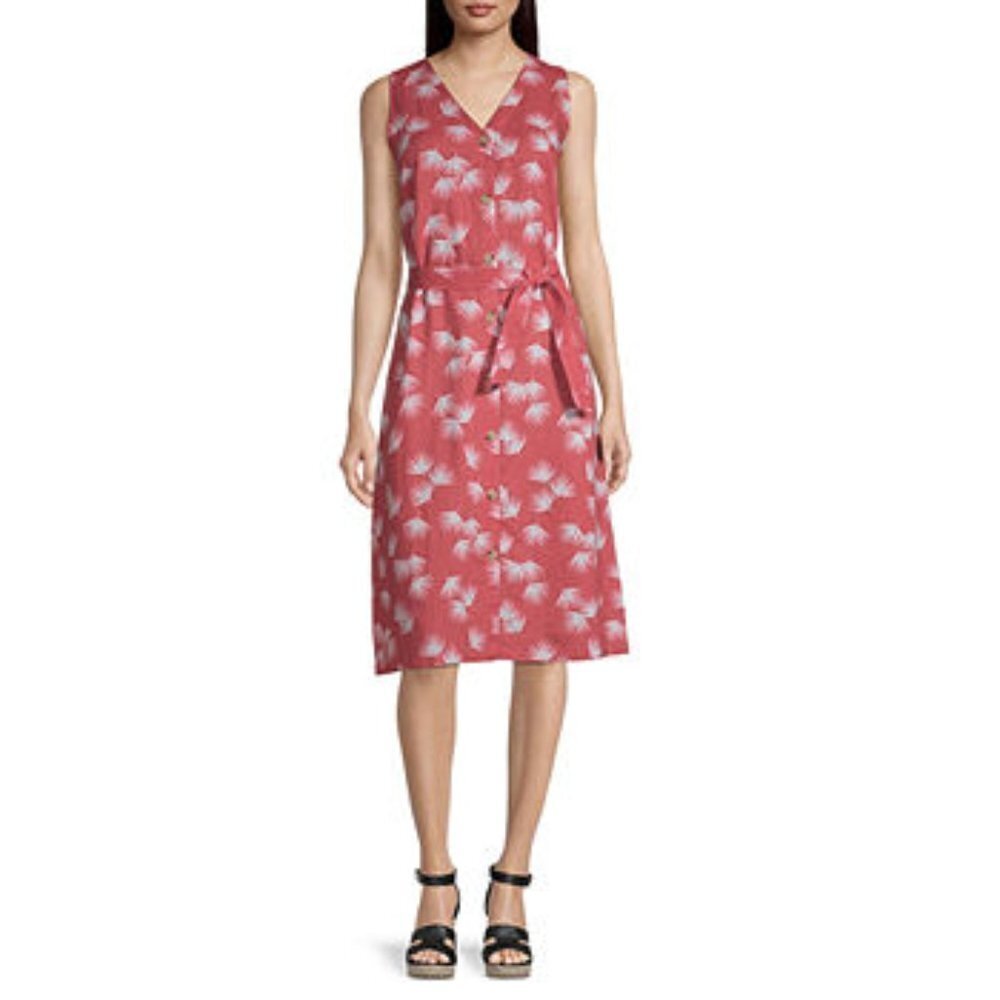 LIZ CLAIRBORNE Sleeveless Floral A-Line‎ Dress MD
